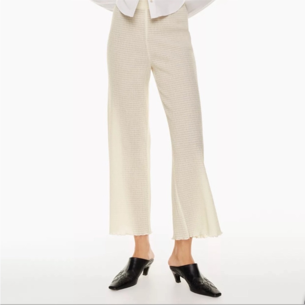 Aritzia Wilfred high rise stretch searsucker pants